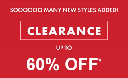 Clearance: Up to 60% Off