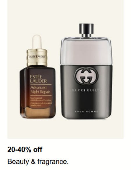20-40% off Beauty and Fragrance