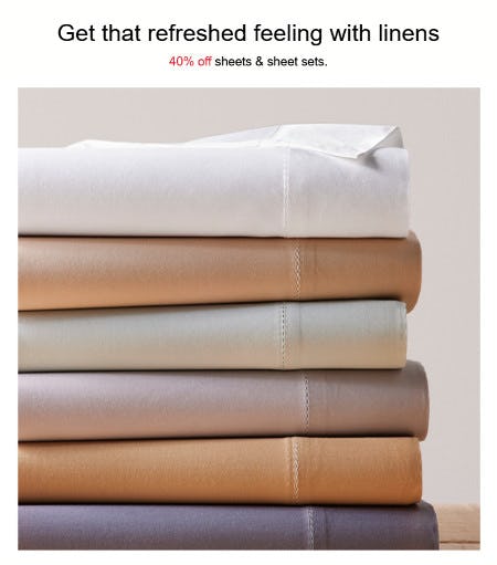40% off Sheets and Sheet Sets