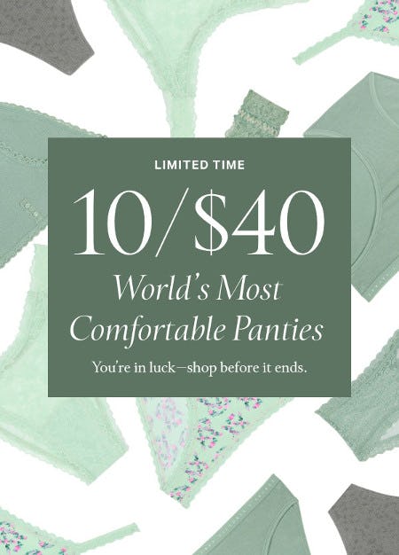 10 for $40 World's Most Comfortable Panties