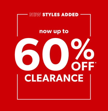 Now Up to 60% off Clearance