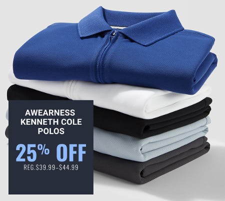 Awearness Kenneth Cole Polos 25% off