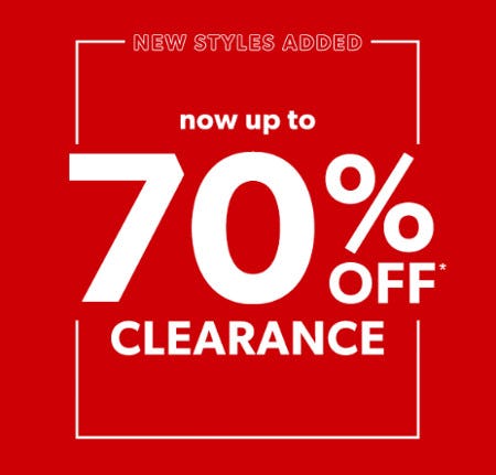 Now Up to 70% off Clearance