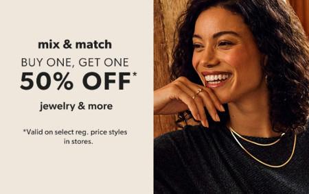 Buy One, Get One 50% off Jewelry and More