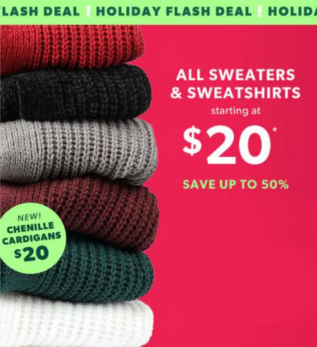 All Sweaters and Sweatshirts Starting at $20