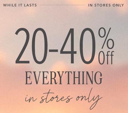 20-40% off Everything