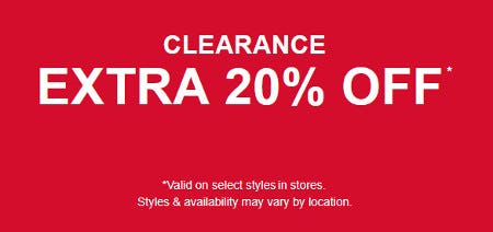 Extra 20% off Clearance