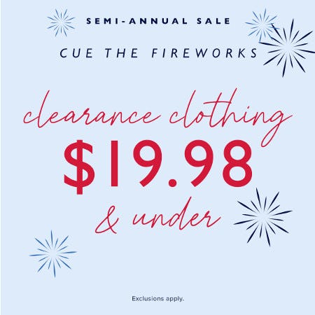 Clearance Clothing $19.98 and Under