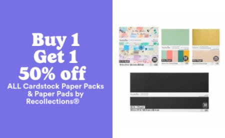 Buy 1, Get 1 50% Off All Cardstock Paper Packs & Paper Pads by Recollections