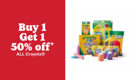 Buy 1, Get 1 50% Off All Crayola