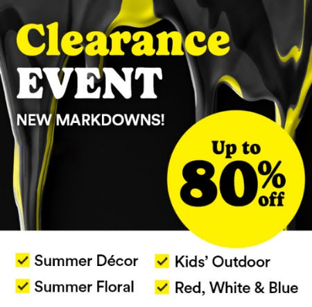 Up to 80% Off Clearance Event