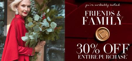 Friends & Family: 30% off Entire Purchase