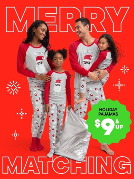 Holiday Pajamas $9 & Up