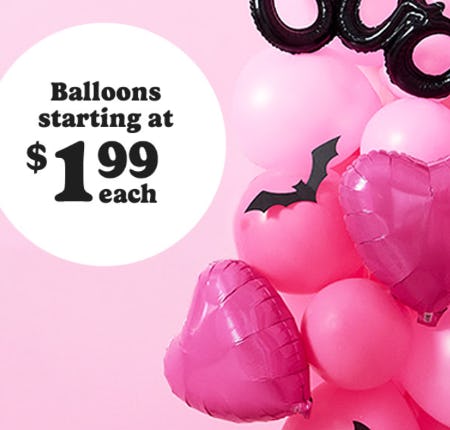 Balloons Starting at $1.99 Each
