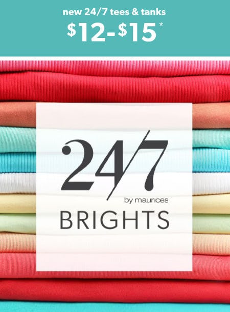New 24/7 Tees and Tanks $12-$15