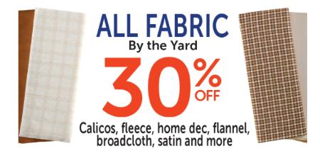 30% Off All Fabric