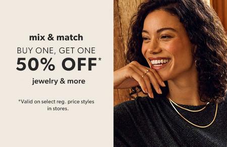 Buy One, Get One 50% off Jewelry and More
