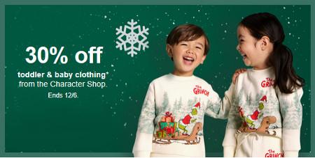 30% off Toddler and Baby Clothing