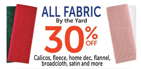 30% Off All Fabric