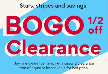 BOGO 1/2 off Clearance