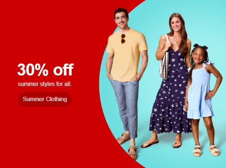 30% Off Summer Syles for All