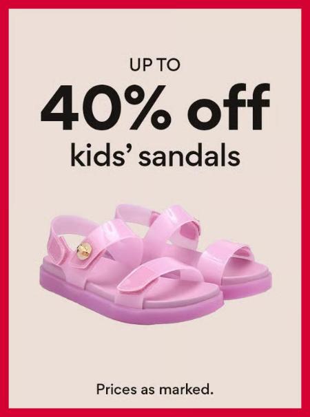 Up to 40% Off Kids' Sandals