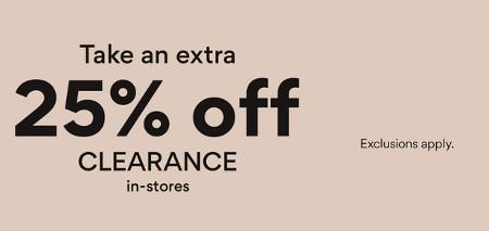 Take an Extra 25% off Clearance