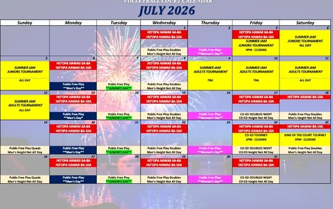 July Volleyball Schedule thumbnail