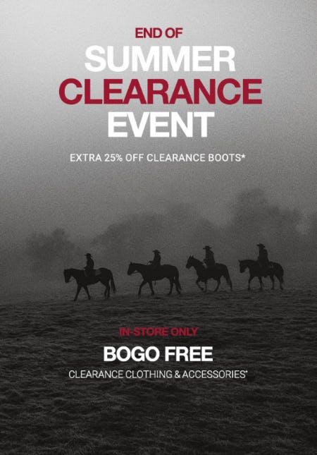 End of Summer Clearance Event