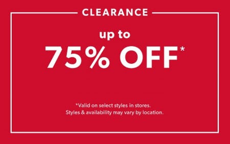 Clearance Up to 75% off