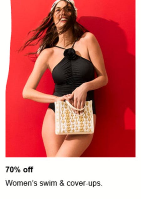 70% off Women's Swim and Cover-Ups