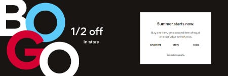 BOGO 1/2 Off In-Store