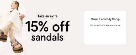 Extra 15% Off Sandals