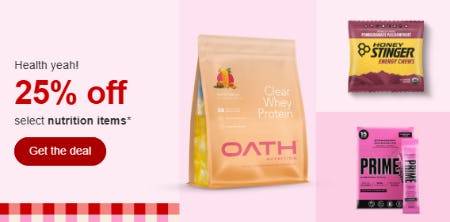 25% Off Select Nutrition Items