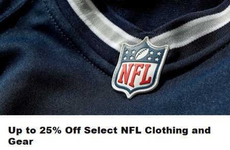 Up to 25% Off Select NFL Clothing and Gear