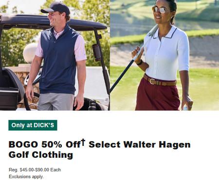 BOGO 50% Off Select Walter Hagen Golf Clothing