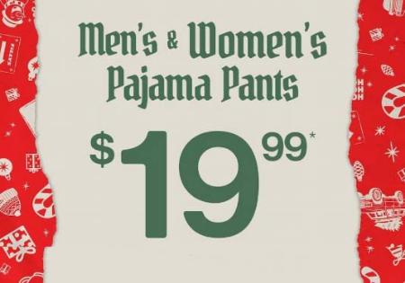 Men's & Women's Pajama Pants $19.99