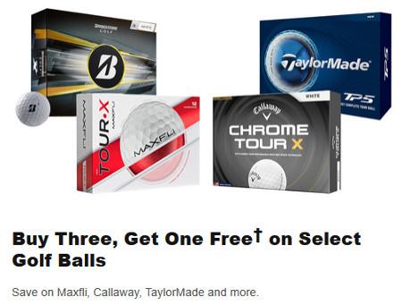 Buy Three, Get One Free on Select Golf Balls