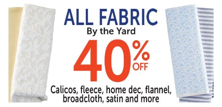 40% Off All Fabric