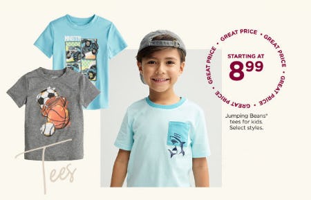 Starting at $8.99 Jumping Beans Tees For Kids