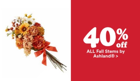 40% Off All Fall Stems by Ashland