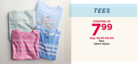 Tees Starting at $7.99