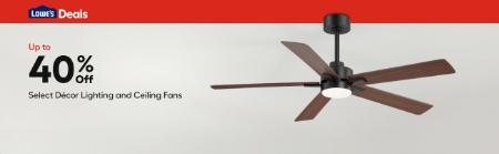 Up to 40% Off Select Decor Lighting and Ceiling Fans