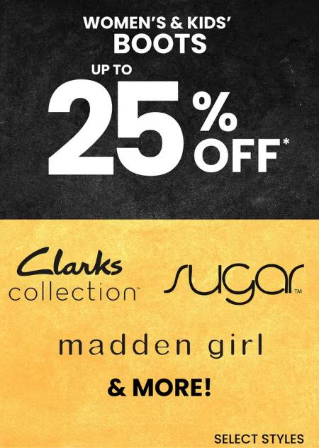 Women's & Kids' Boots Up to 25% Off