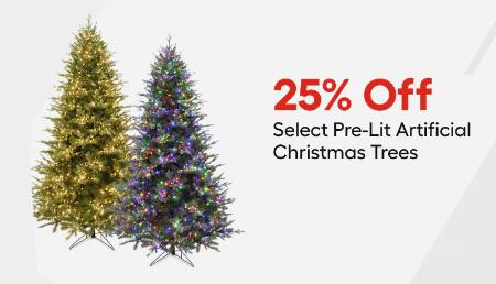 25% Off Select Pre-Lit Artificial Christmas Trees