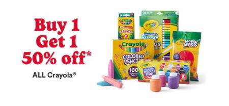 Buy 1, Get 1 Free 50% Off All Crayola