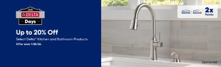 Up to 20% Off Select Delta Kitchen and Bathroom Products