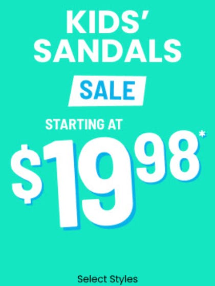 Starting at $19.98 Kids' Sandals