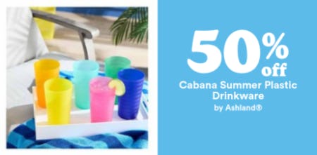 50% Off Cabana Summer Plastic Drinkware by Ashland