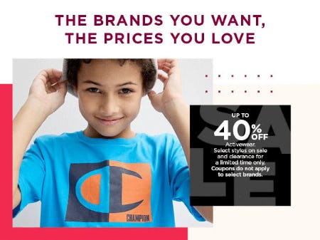 Up to 40% Off Activewear